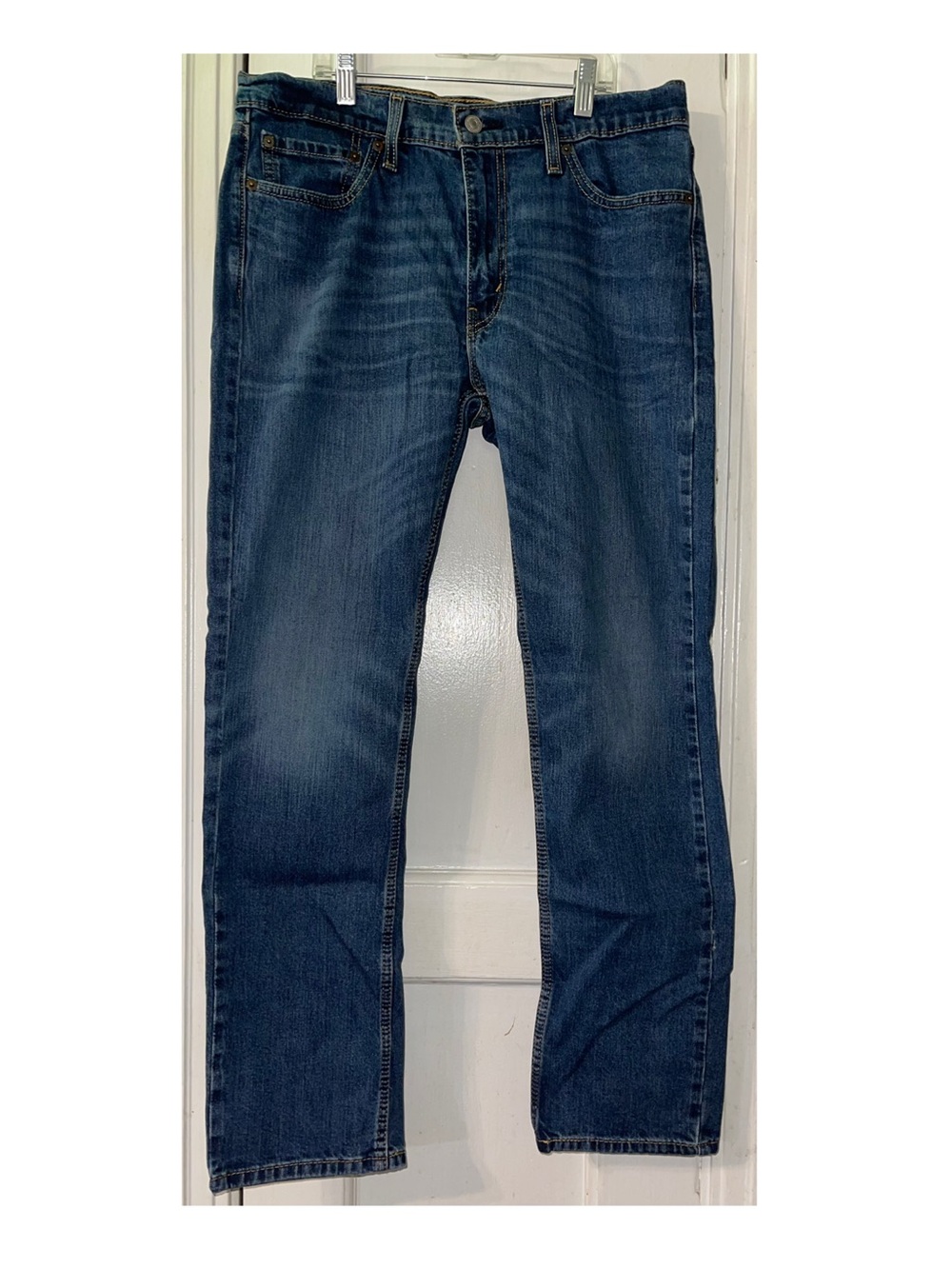 EUC Levi's Men's Straight Jeans in Dark Blue Denim